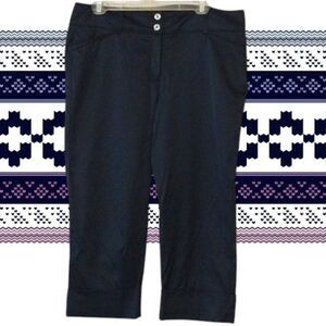 New Directions Satin Finish Fabric Elegant Capri Pants Size 12 Cuffed